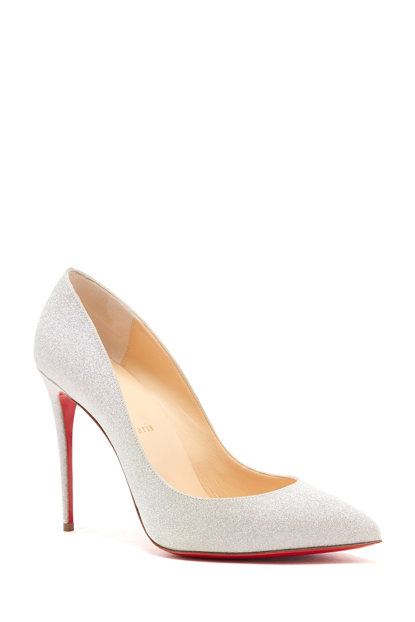 фото Серебристые туфли Pigalle Follies 100 Christian louboutin