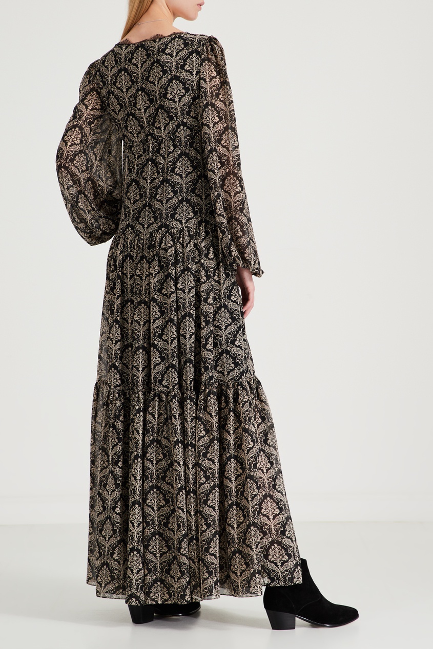 фото Черно-бежевое платье с узором yana dress