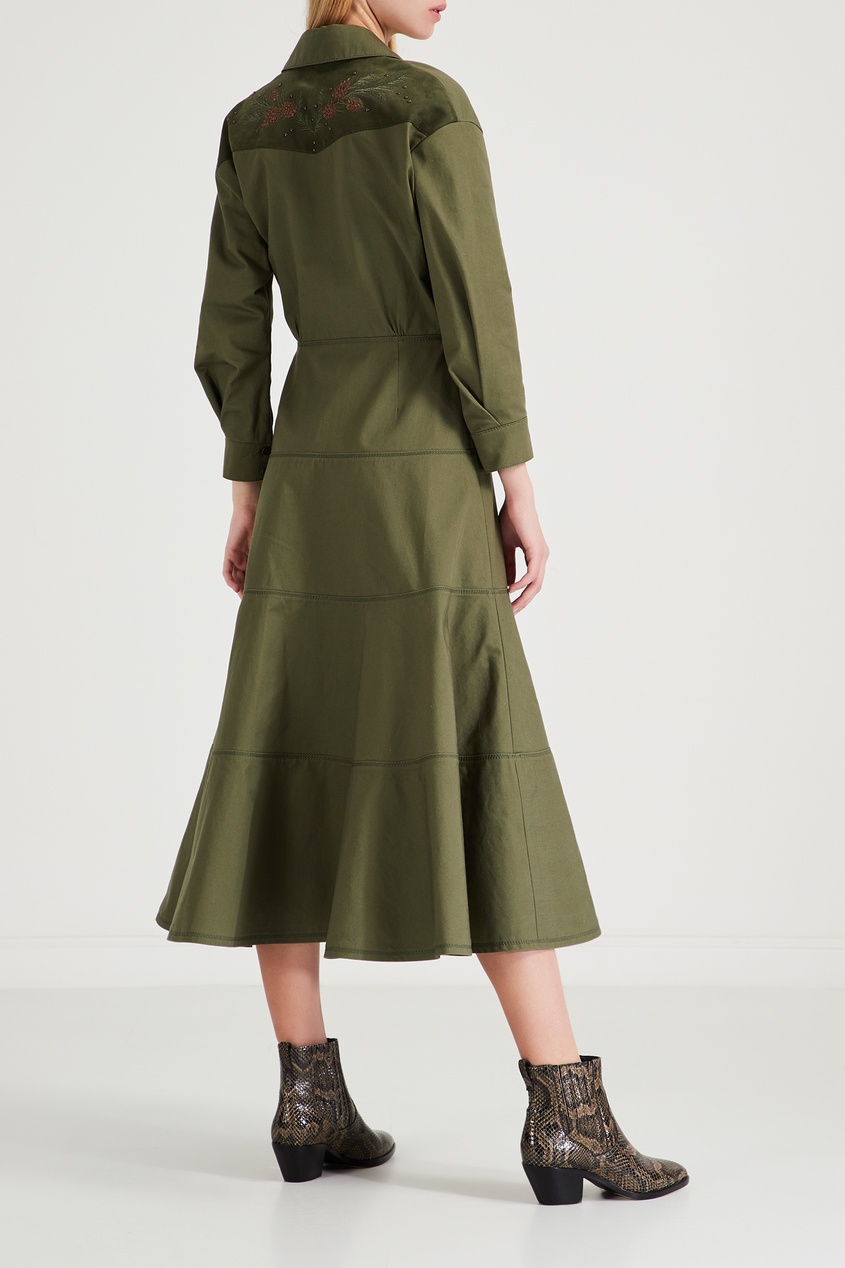 фото Зеленое платье с клепками yana dress