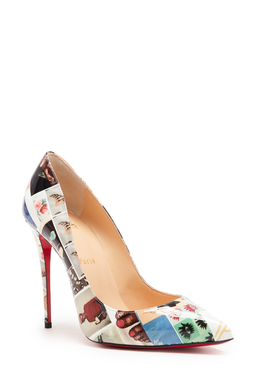 фото Туфли с коллажным принтом Pigalle Follies 100 Christian louboutin