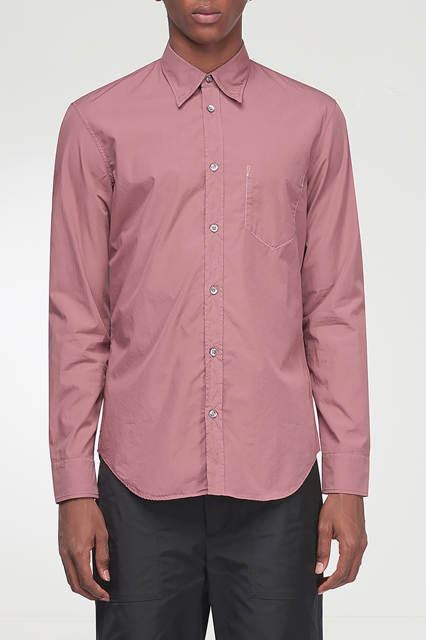 фото Розовая рубашка с накладным карманом Maison margiela