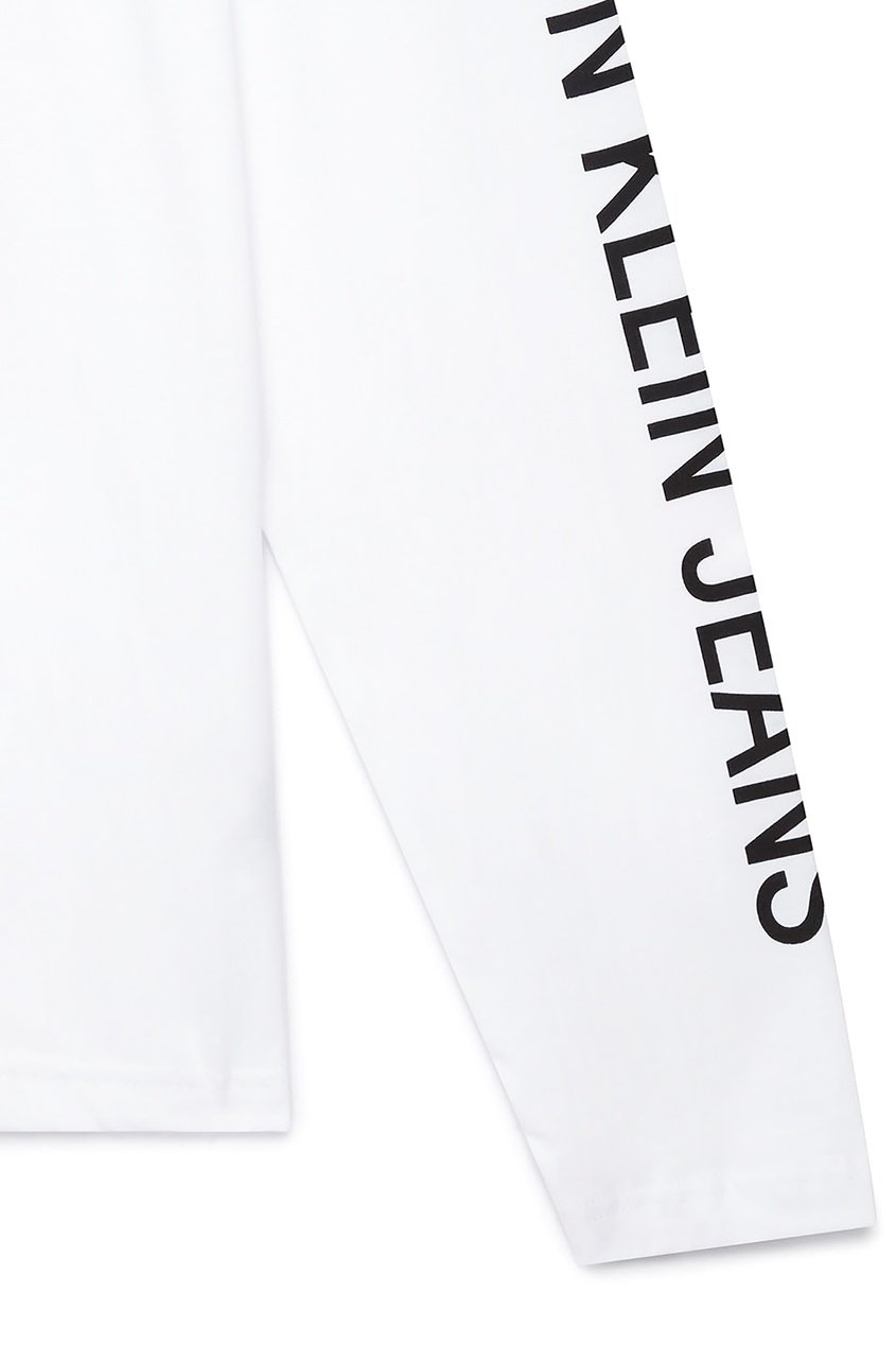 фото Белый лонгслив с логотипами Calvin klein jeans