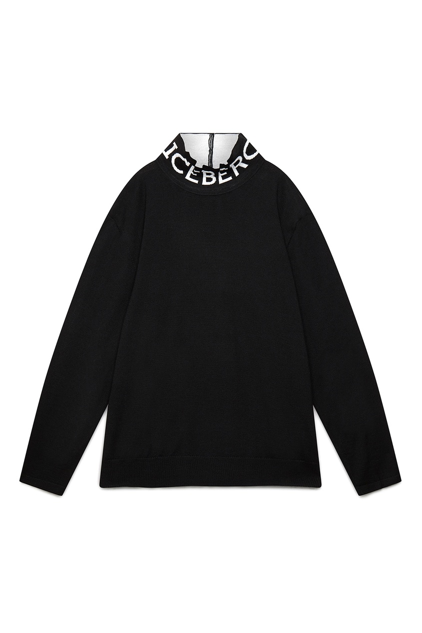 Черный свитер с логотипом