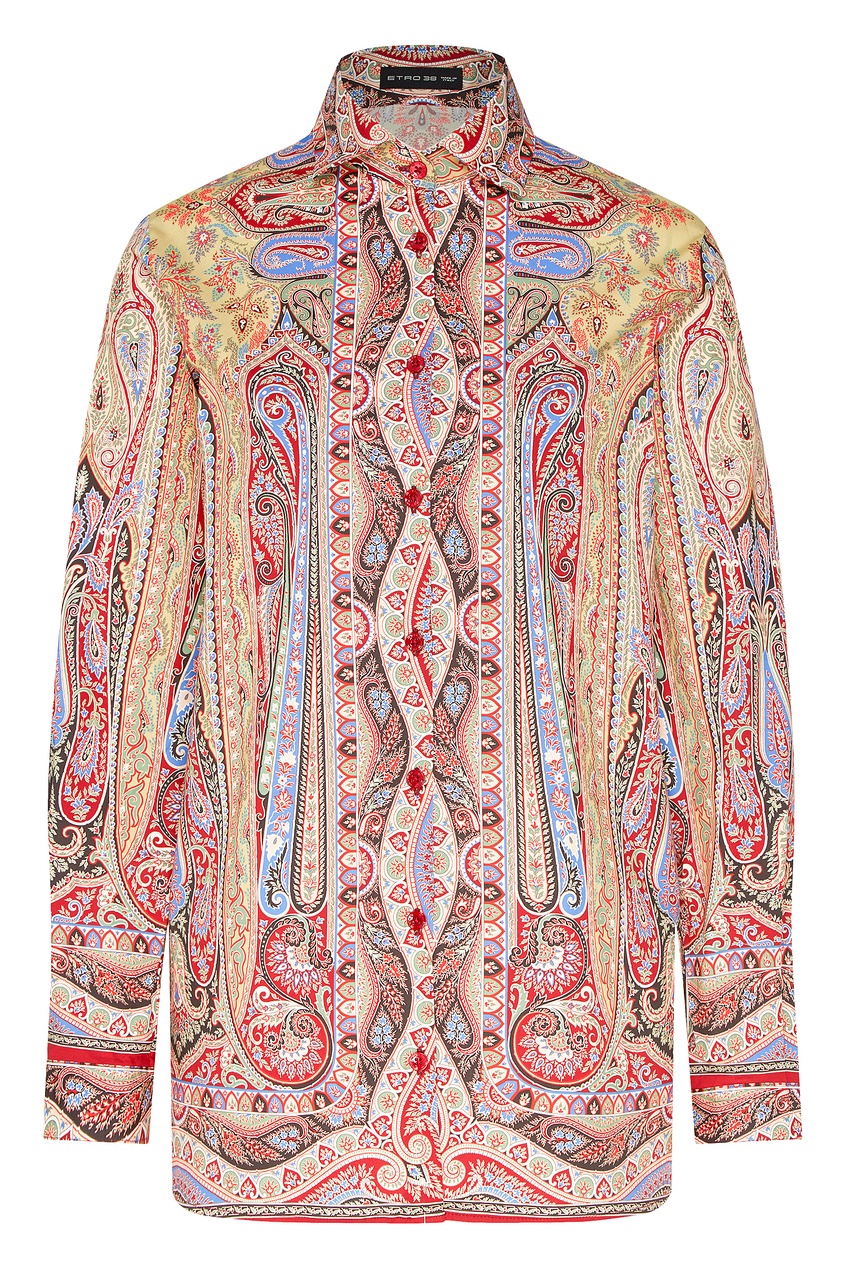 

Хлопковая рубашка с узорами, Multicolor