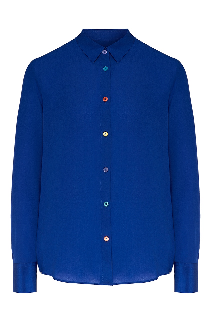 фото Синяя шелковая блузка Paul smith