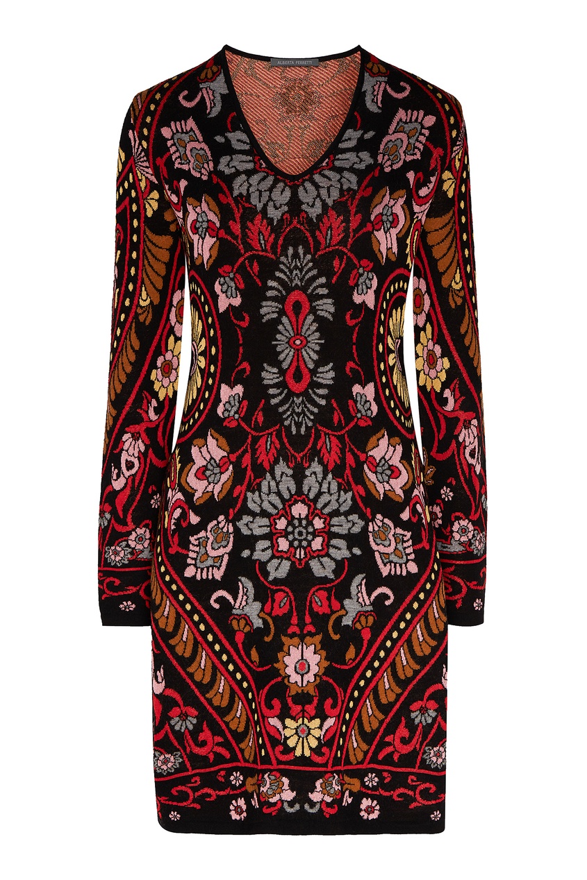 

Разноцветное трикотажное платье с узорами, Multicolor