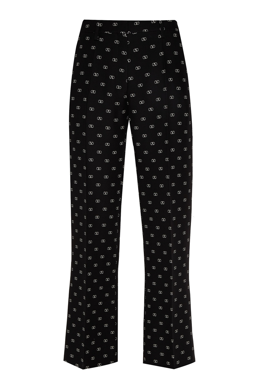 фото Черные брюки с логотипами бренда valentino