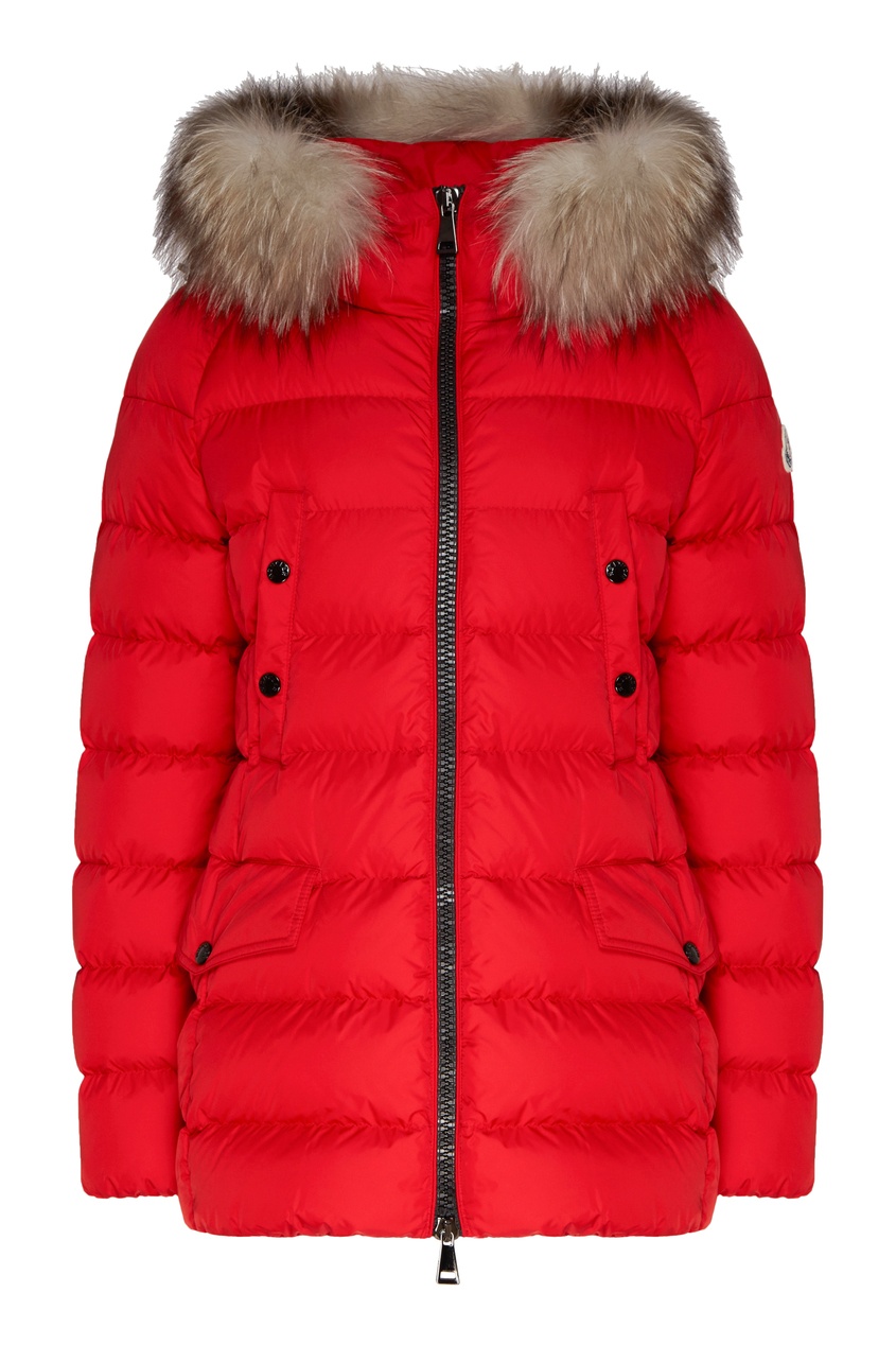 Женский пуховик красный цвет Moncler