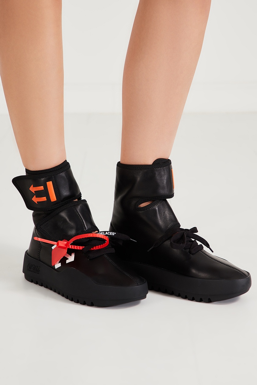 фото Высокие черные кроссовки off-white