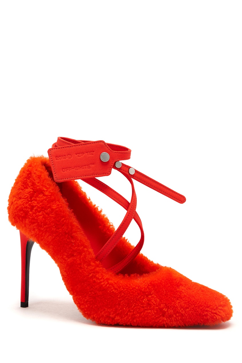 фото Оранжевые махровые туфли off-white