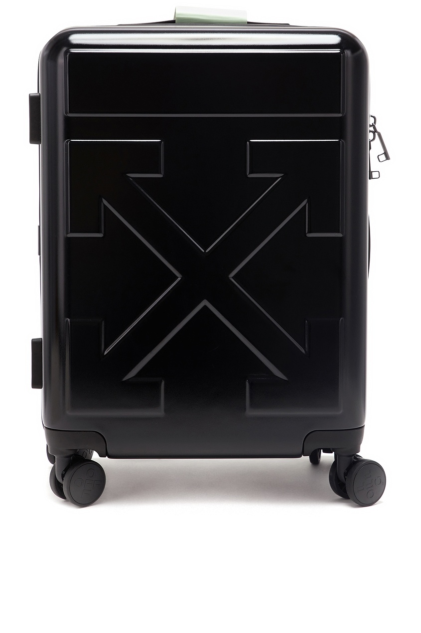 фото Черный чемодан с телескопической ручкой Off-white