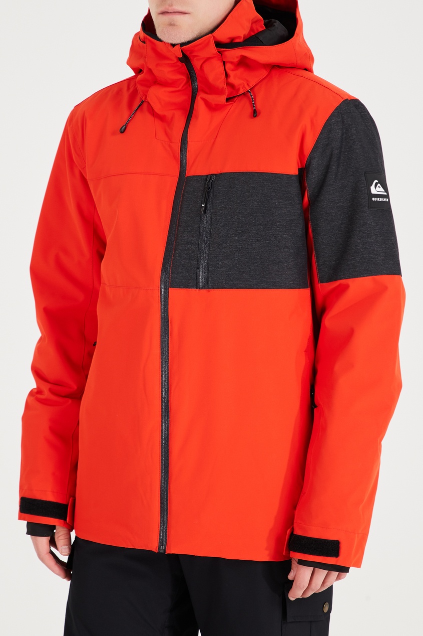 фото Серо-оранжевая сноубордическая куртка mission plus quiksilver