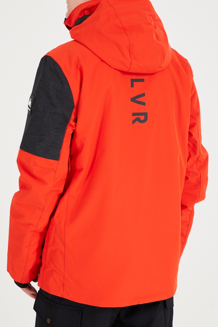 фото Серо-оранжевая сноубордическая куртка mission plus quiksilver