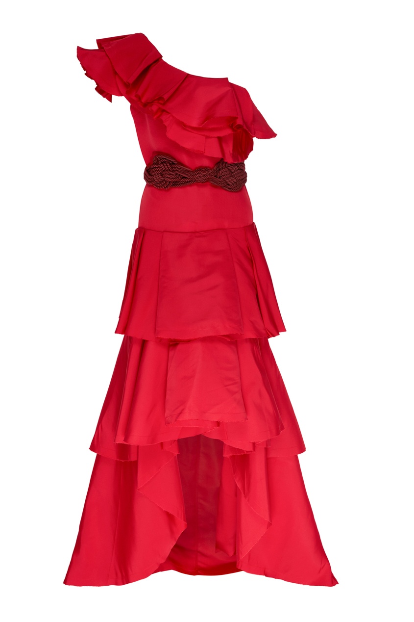 фото Красное шелковое платье johanna ortiz