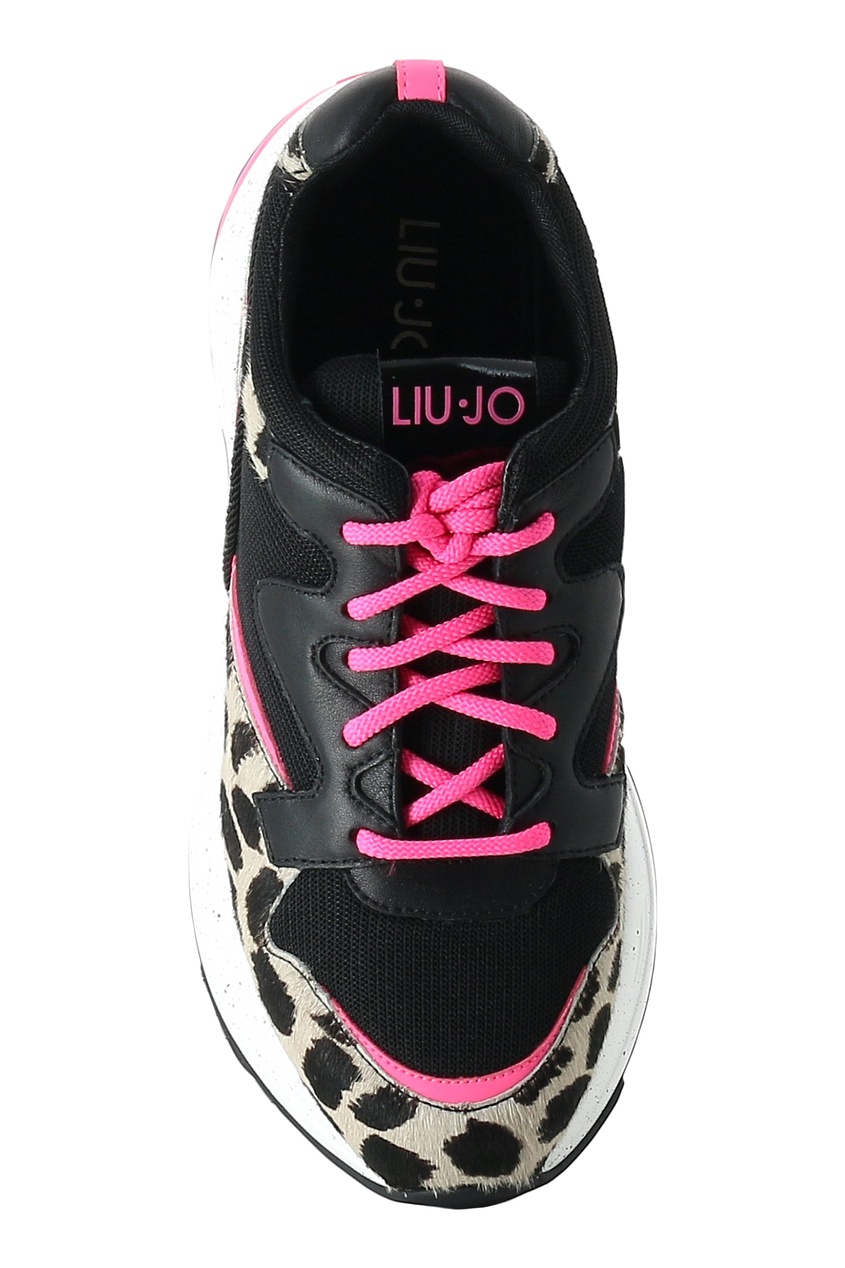 фото Кроссовки с леопардовым принтом и яркими шнурками liu jo