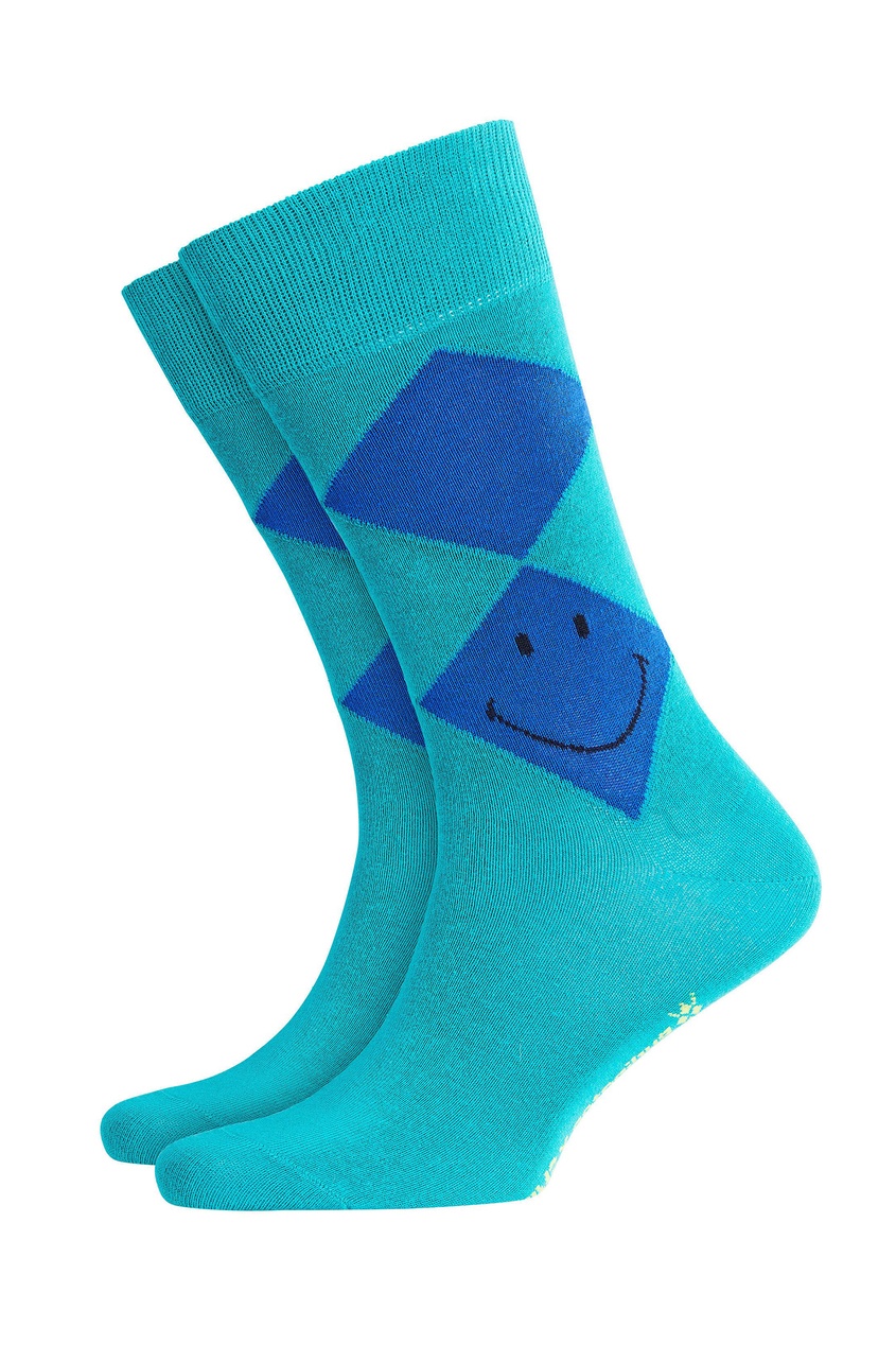 фото Бирюзовые носки smiley argyle из хлопка burlington