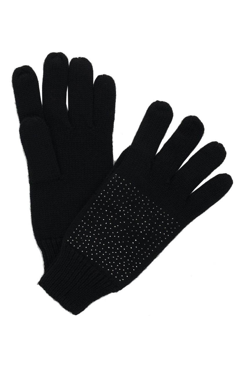 фото Черные перчатки со стразами liu jo