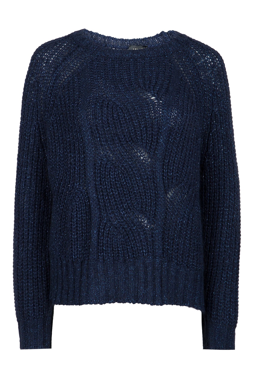 фото Объемный свитер из темно-синей пряжи liu jo