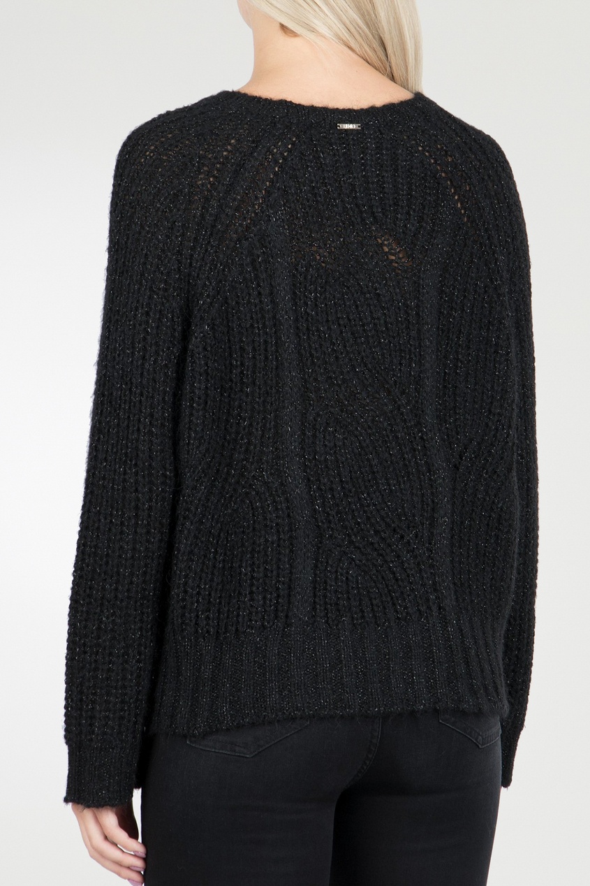 фото Черный свитер с рукавами-регланами liu jo