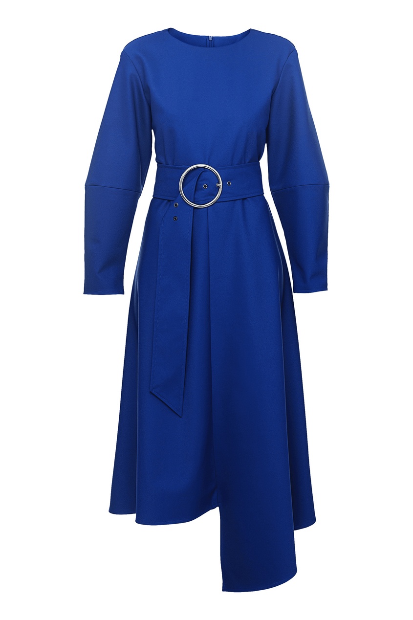 фото Синее платье с ассиметричным кроем ksenia kams