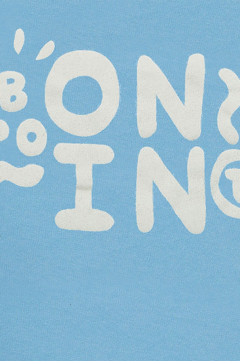 фото Голубая футболка с надписью bonpoint