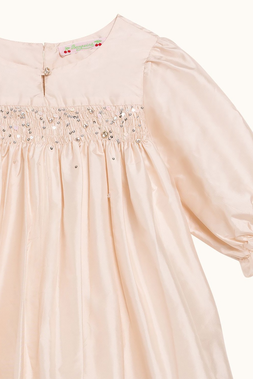 фото Праздничное платье из розового шелка bonpoint