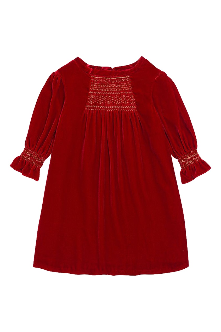 фото Праздничное платье из красного бархата bonpoint
