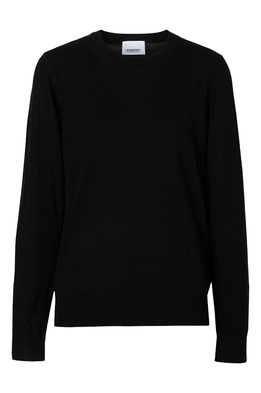 фото Черный пуловер с клетчатыми вставками burberry