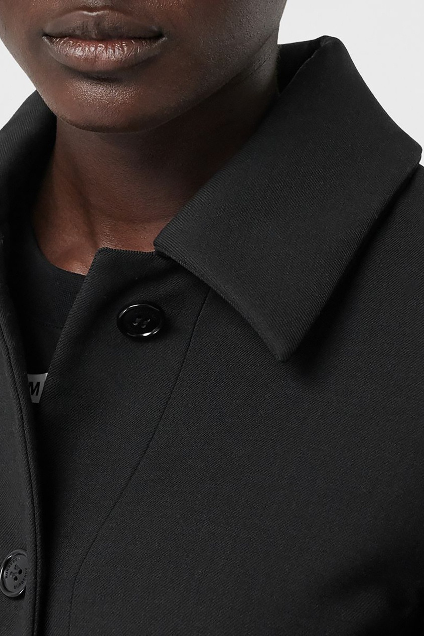 фото Однобортное черное пальто burberry