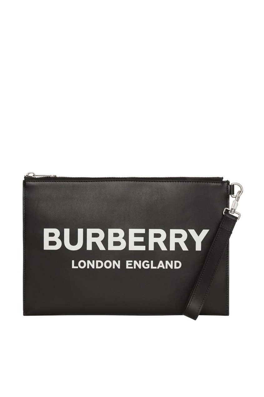 фото Черный кожаный кошелек burberry