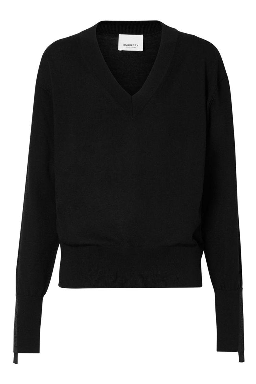 фото Черный шерстяной пуловер Burberry