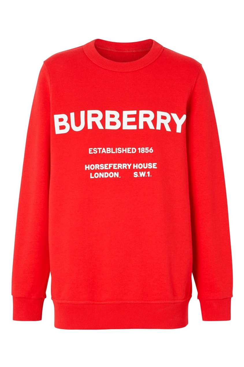 фото Красный свитшот с белым логотипом Burberry