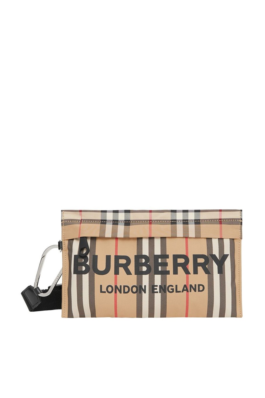 фото Бежевый клатч-кошелек в клетку burberry