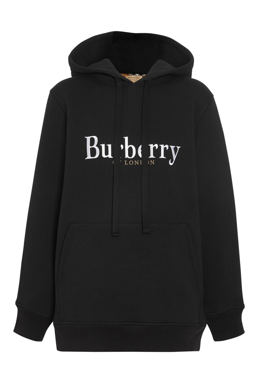 фото Черное худи с логотипом Burberry