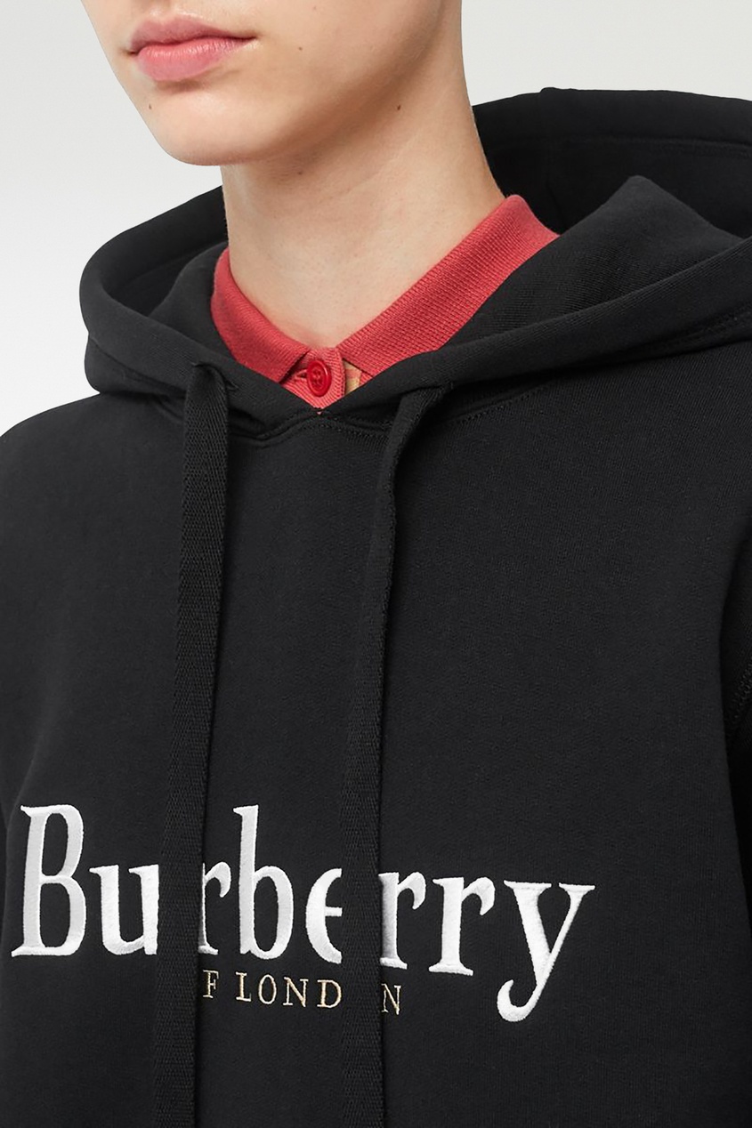 фото Черное худи с логотипом burberry