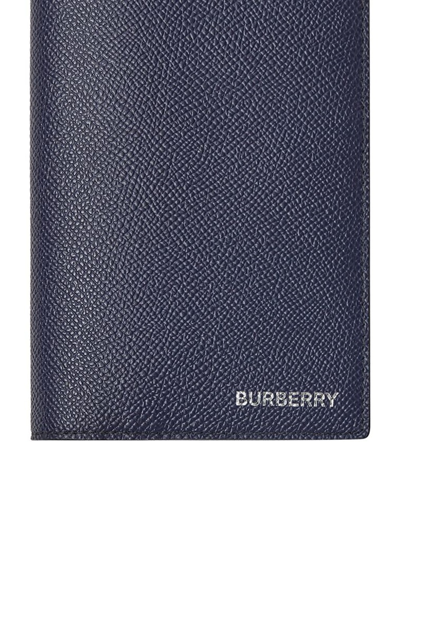 фото Синий кожаный фуляр для карт Burberry