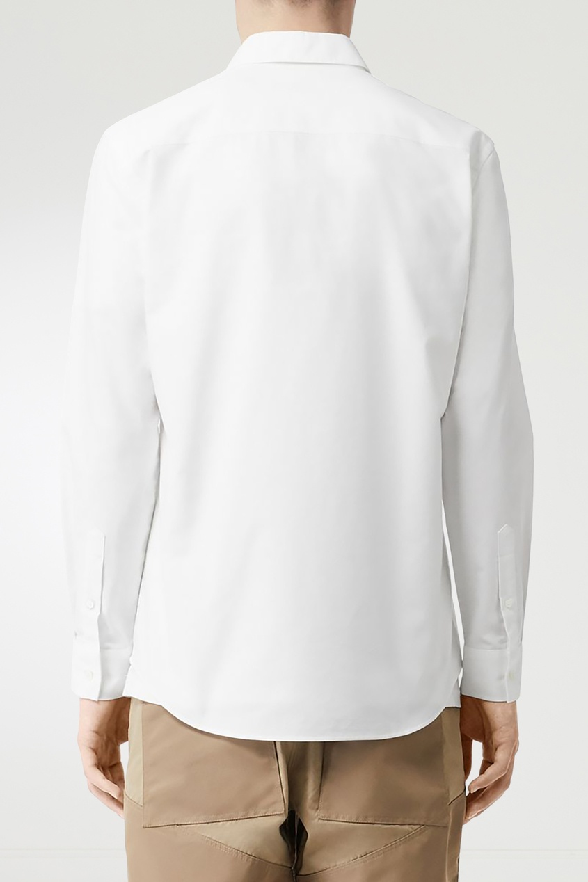фото Белая рубашка с декоративной лентой burberry