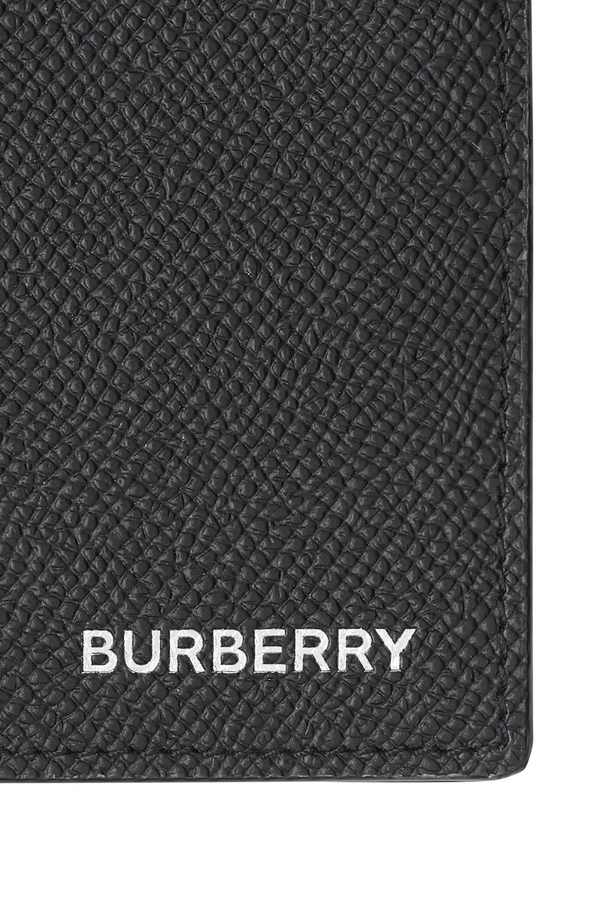 фото Черный кошелек из фактурной кожи burberry