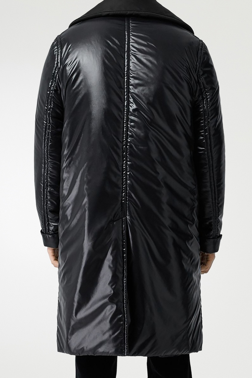 фото Утепленное пальто черного цвета burberry