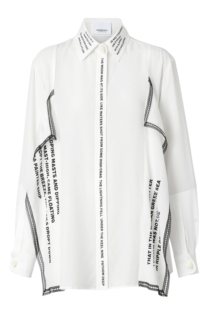 фото Белая блуза с надписями Burberry
