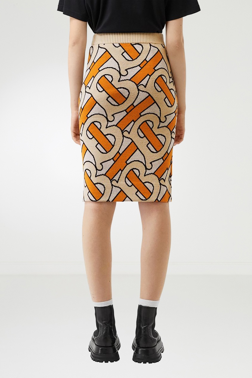 фото Трикотажная юбка с крупным узором burberry