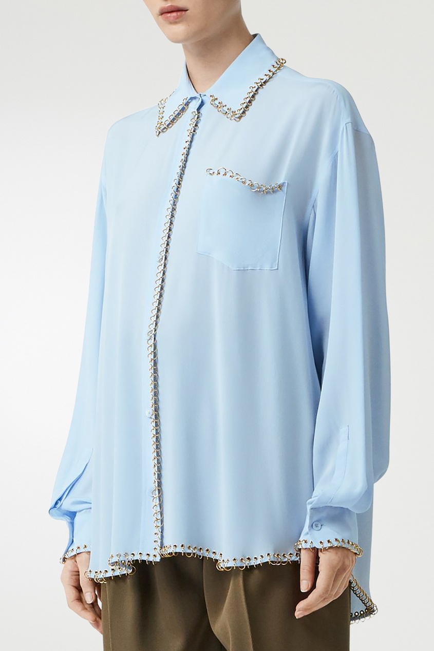 фото Голубая блуза с кольцами burberry