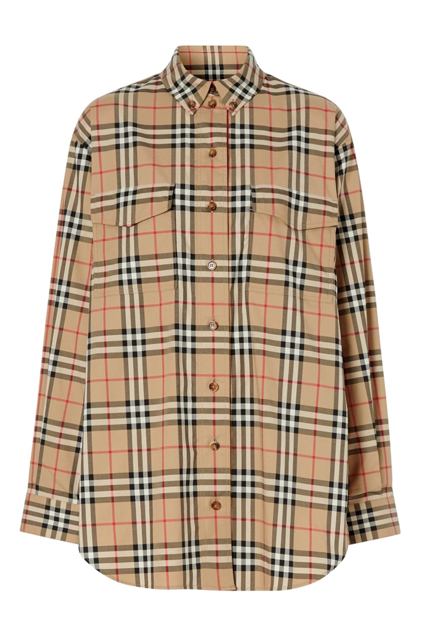 фото Свободная рубашка в клетку vintage check burberry