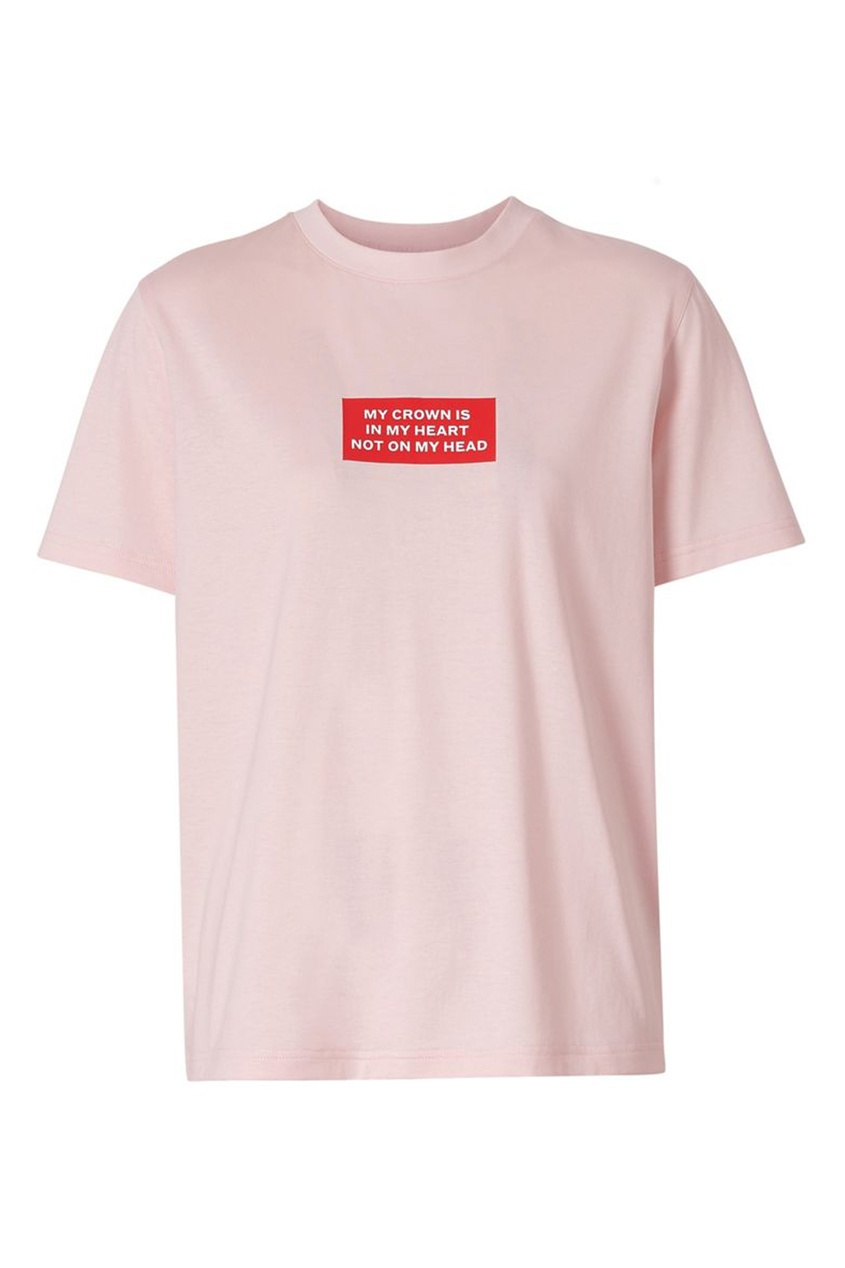 фото Розовая футболка с принтом Burberry