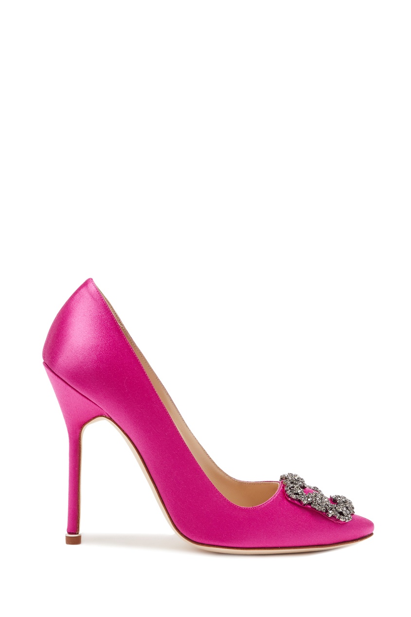 фото Атласные туфли цвета фуксии hangisi 115 manolo blahnik