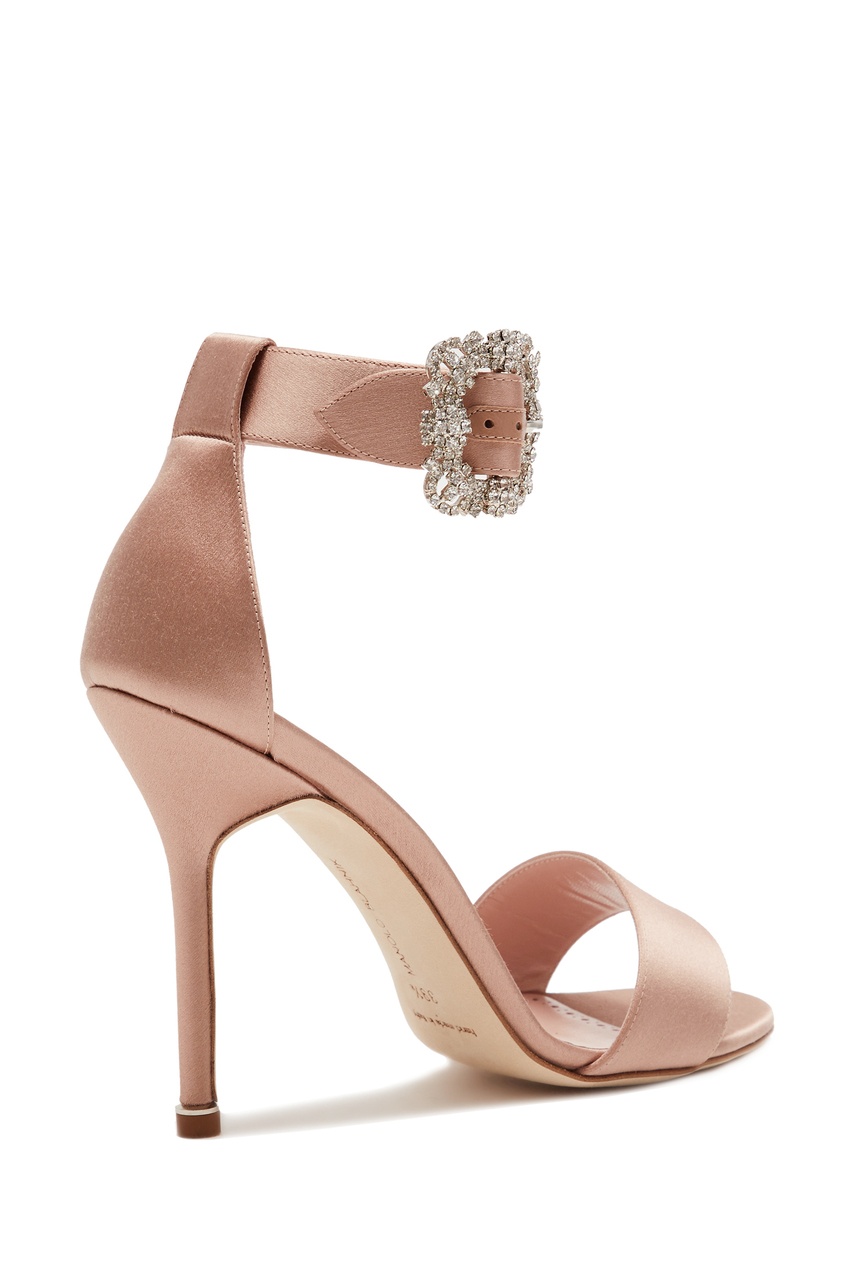 фото Нюдовые атласные босоножки sanghal 105 manolo blahnik