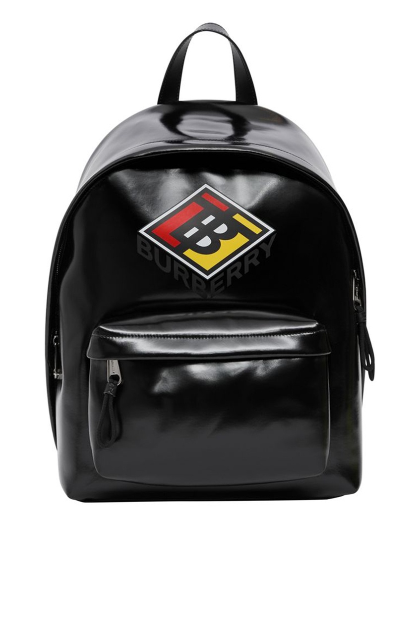 фото Черный рюкзак с логотипом burberry
