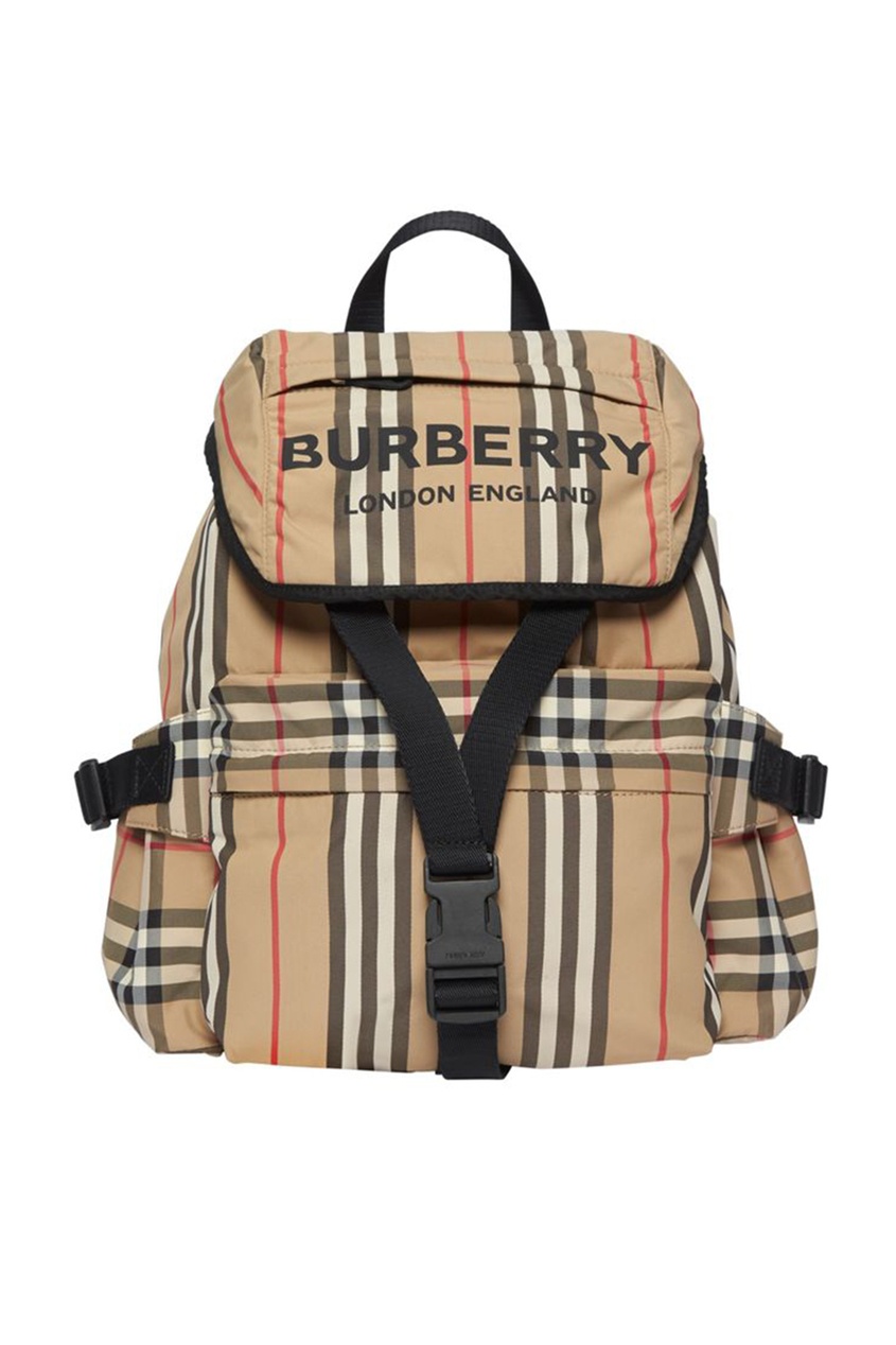 фото Бежевый рюкзак в полоску burberry