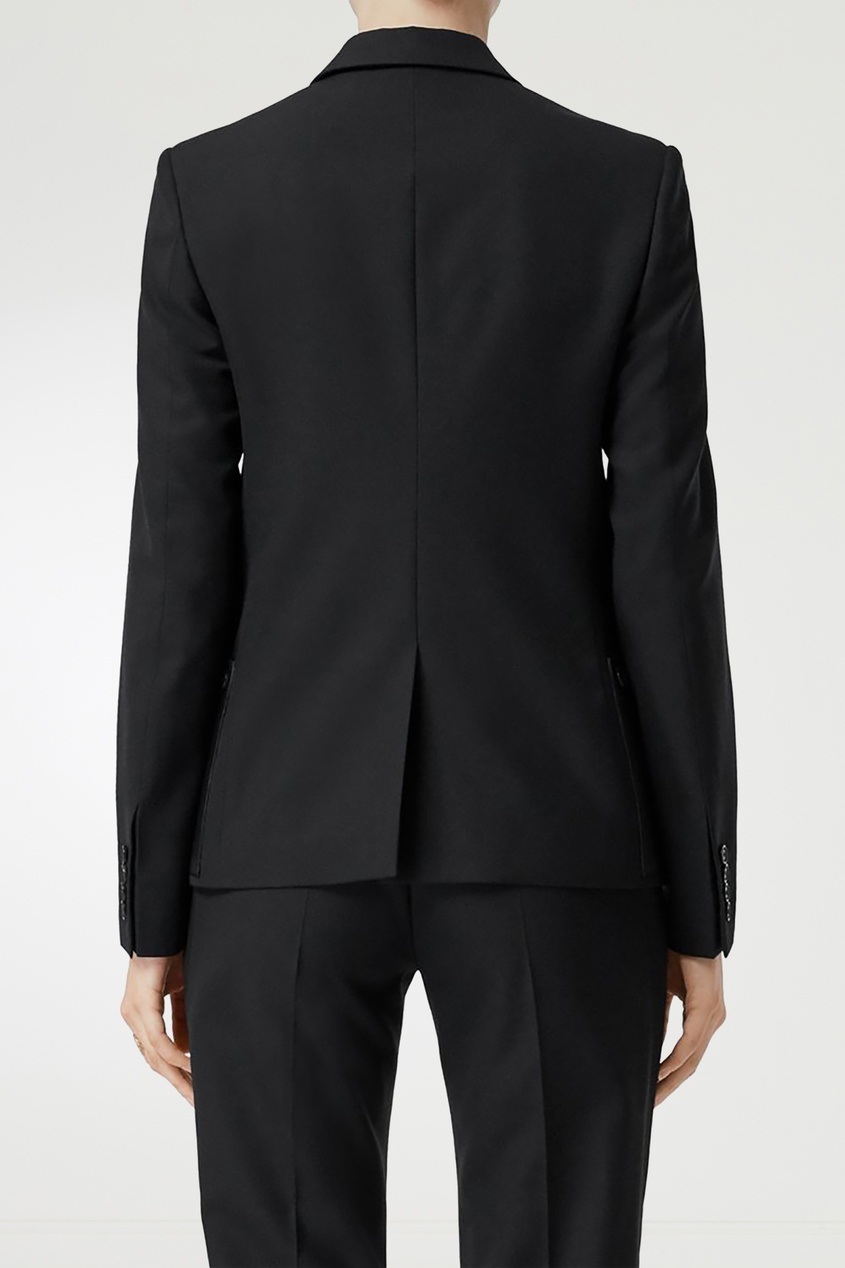 фото Черный пиджак с кожаными карманами Burberry