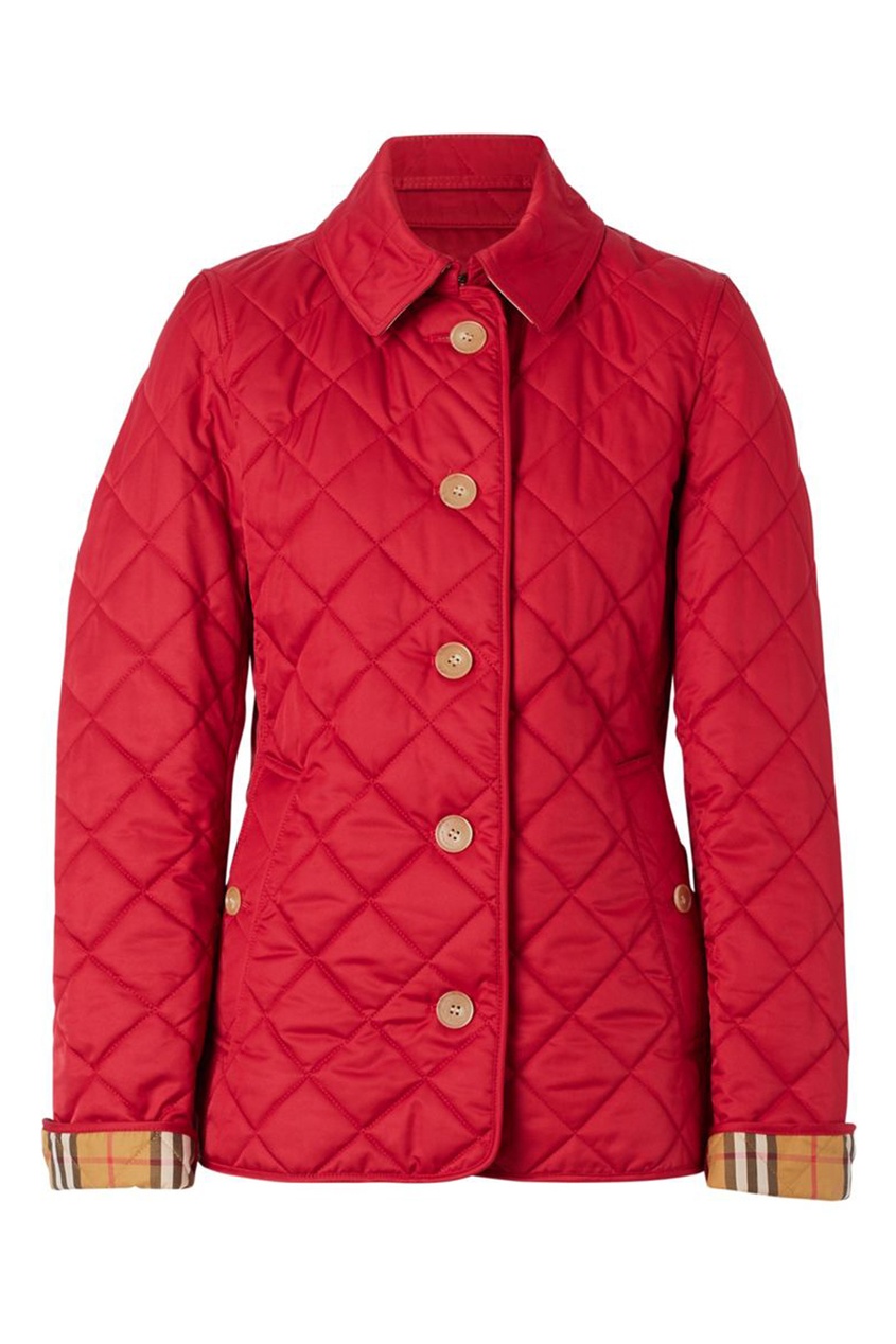 фото Красная стеганая куртка burberry